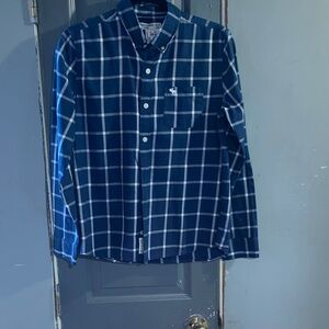 Abercrombie Kids Navy and White Plaid Shirt